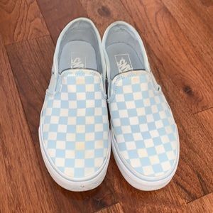 light blue checkered vans
